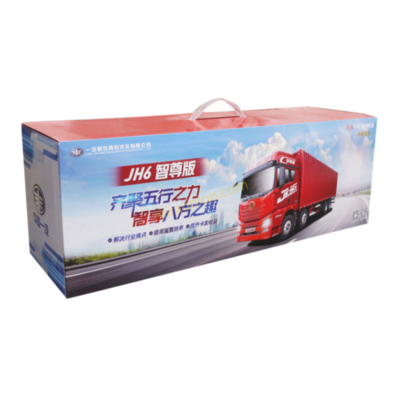 Original factory 1:24 FAW Jiefang JH6 diecast container truck model JH6 van truck alloy model for gift