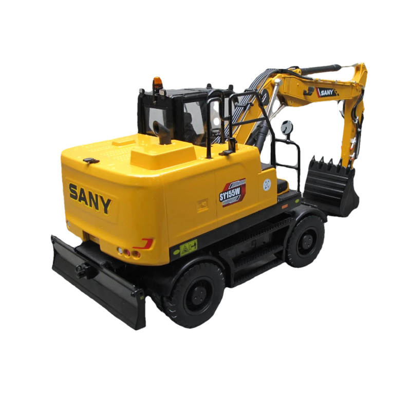 Original factory 1:25 Scale SANY SY155W Diecast Wheel Excavator Model for Collection, Gift