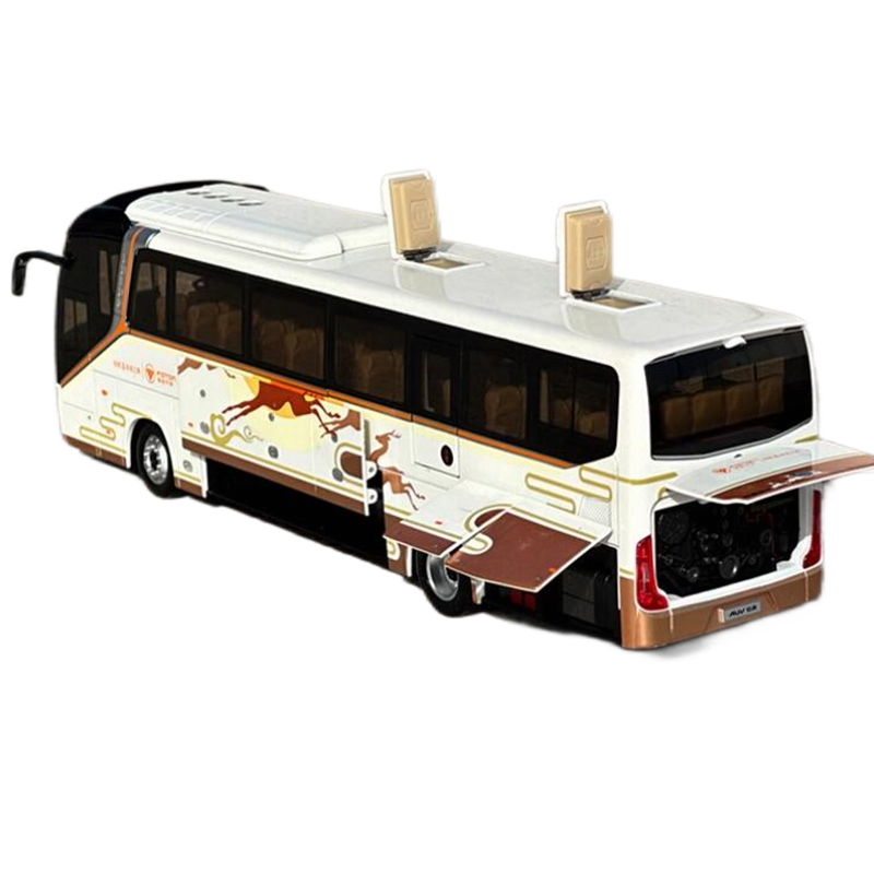 Origianl authentic new collectiable 1:36 Foton AUV BJ6122 Luxury diecast travel bus models with lighting function