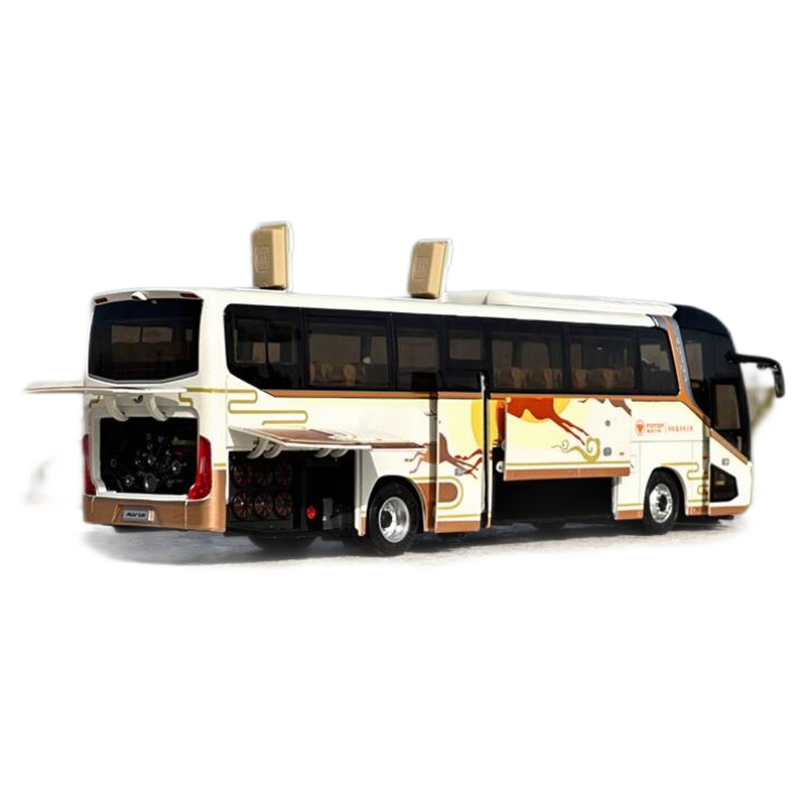 Origianl authentic new collectiable 1:36 Foton AUV BJ6122 Luxury diecast travel bus models with lighting function