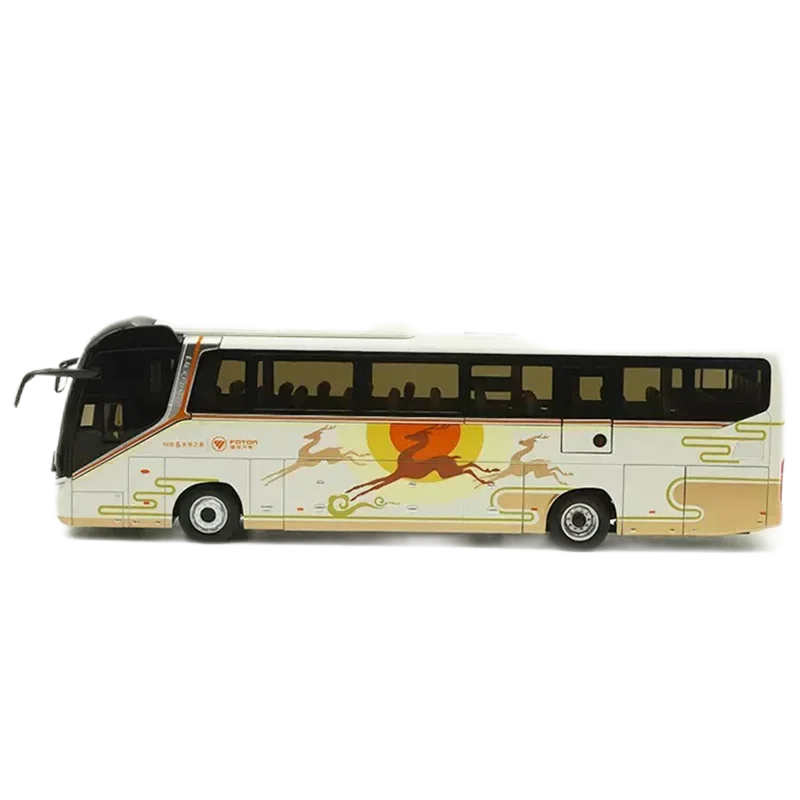 Origianl authentic new collectiable 1:36 Foton AUV BJ6122 Luxury diecast travel bus models with lighting function