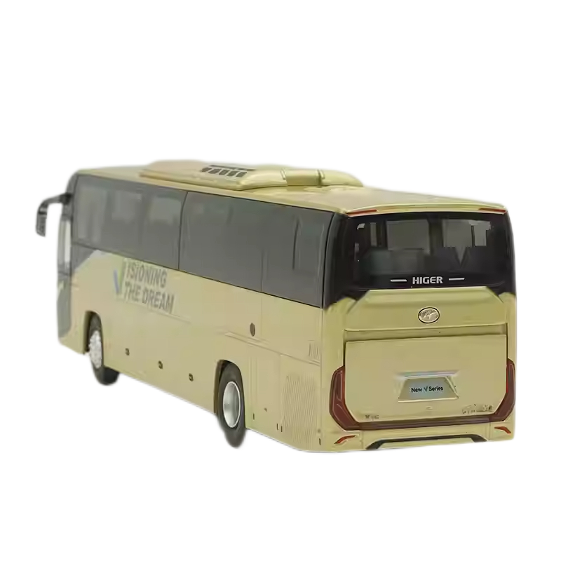 1:42 Scale Golden dragon Higer Coach V12 Alloy Bus Model with LED Lights - Collectible Display Gift for Adults, Diecast Replica for Transport Fans