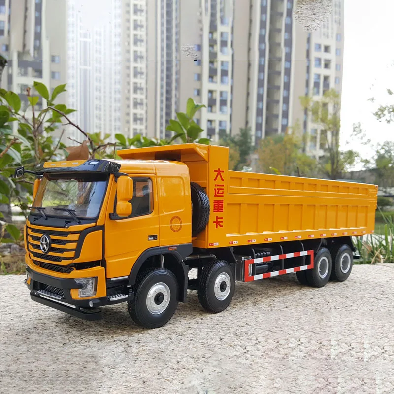 Authentic high quality 1:24 Large scale Dayun N8V dump truck model metal tipper trailer toy miniature