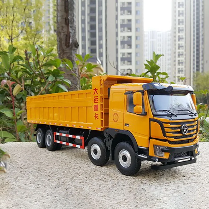 Authentic high quality 1:24 Large scale Dayun N8V dump truck model metal tipper trailer toy miniature