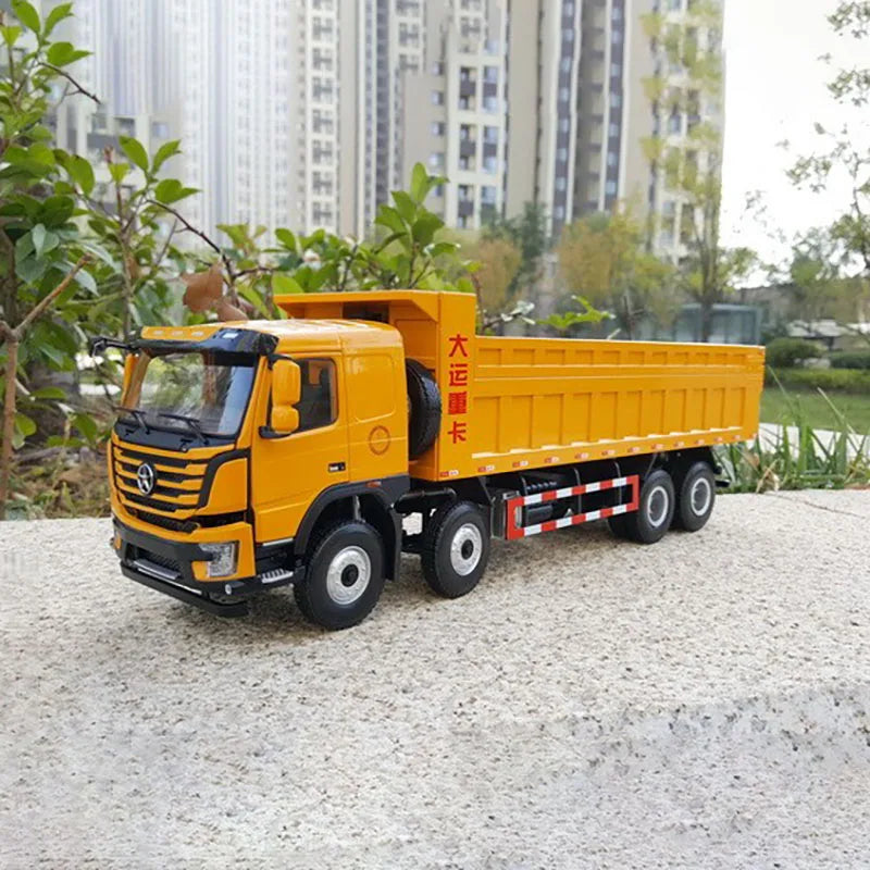 Authentic high quality 1:24 Large scale Dayun N8V dump truck model metal tipper trailer toy miniature