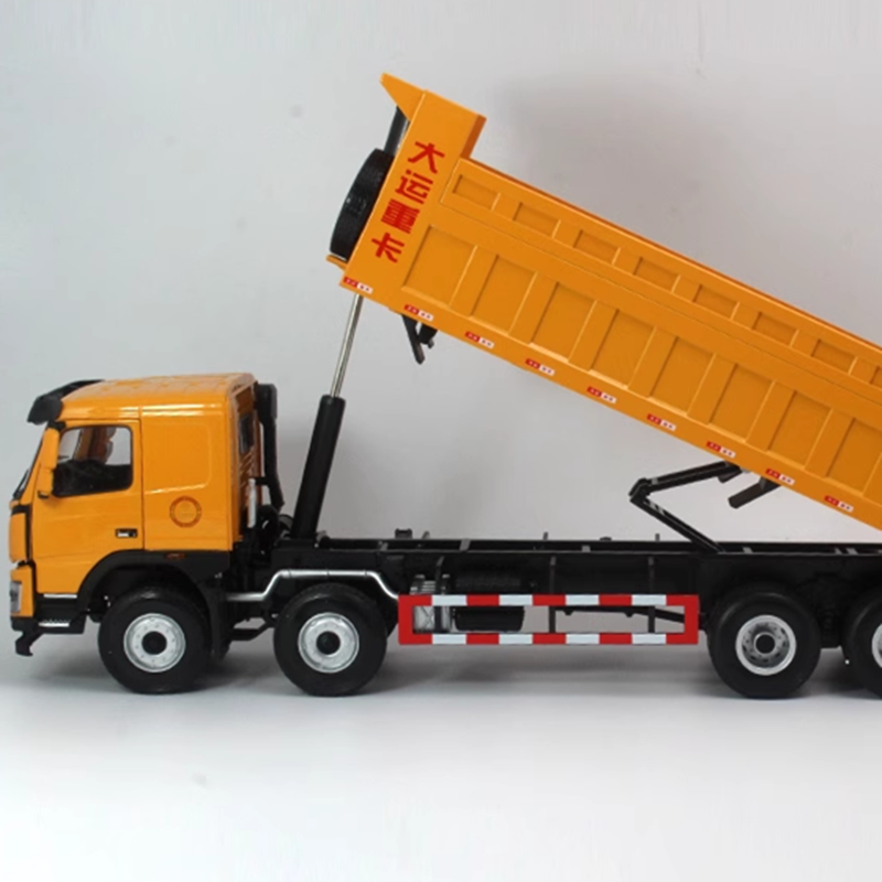 Authentic high quality 1:24 Large scale Dayun N8V dump truck model metal tipper trailer toy miniature