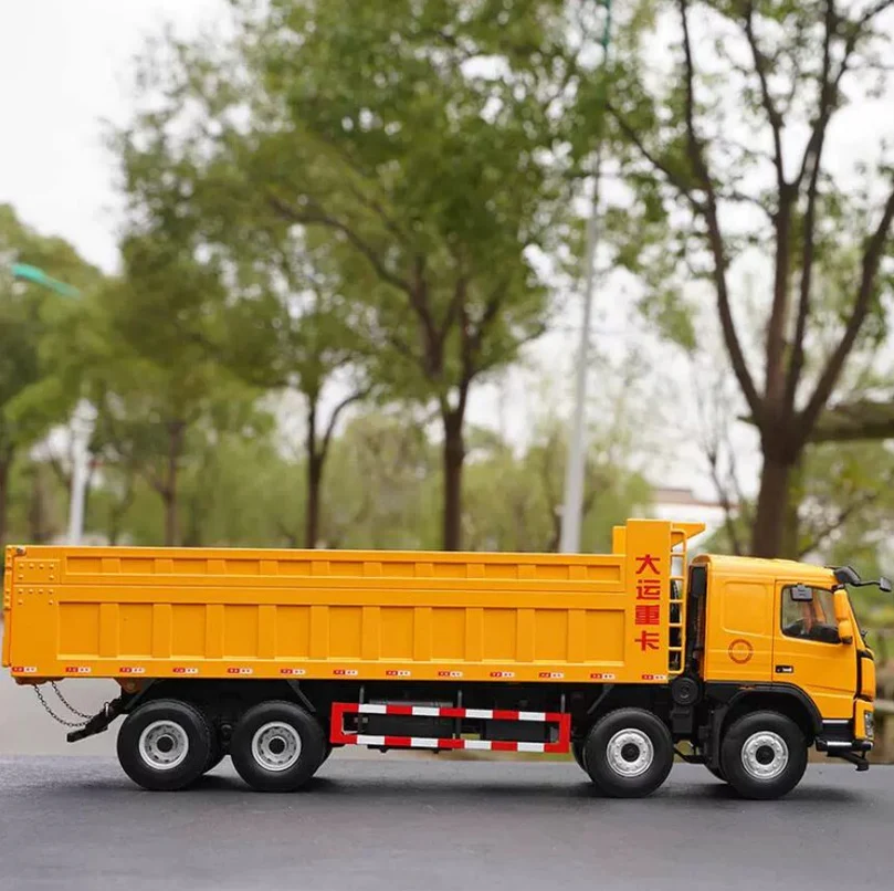 Authentic high quality 1:24 Large scale Dayun N8V dump truck model metal tipper trailer toy miniature