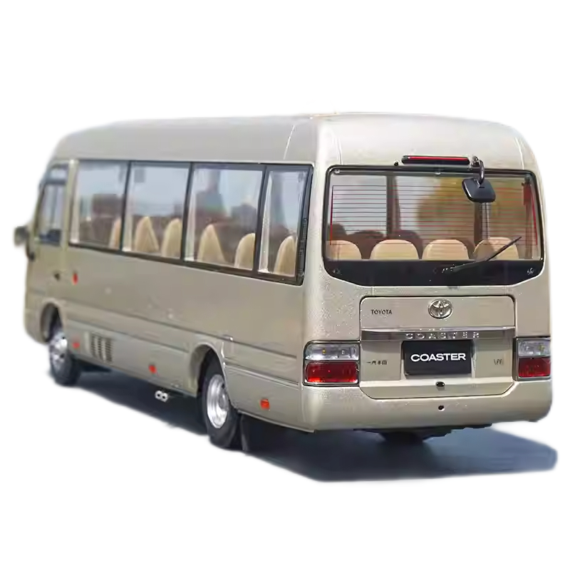 High-Detail 1:24 Toyota Coaster Diecast minibus Model -Collectible alloy microbus Replica with Opening Doors & Functional Steering