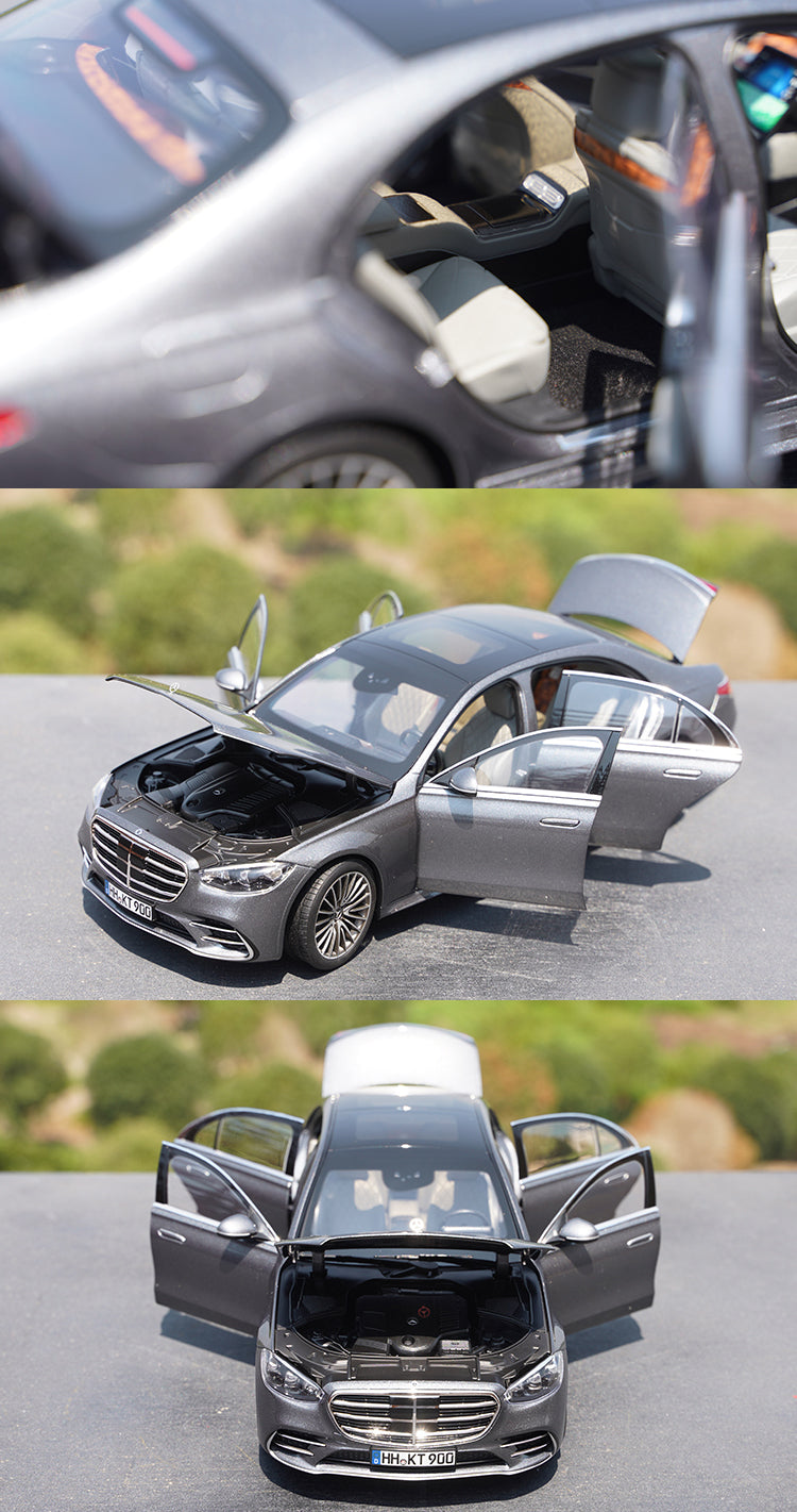 NOREV 1:18 2021 Mercedes Benz S-Class Diecast Car Model For Black With  Beige Interior Collection Gift